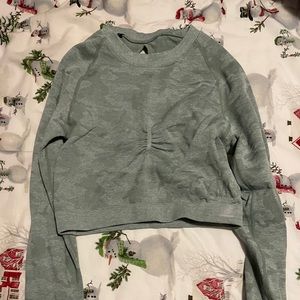 Gymshark camo seamless long sleeve crop top